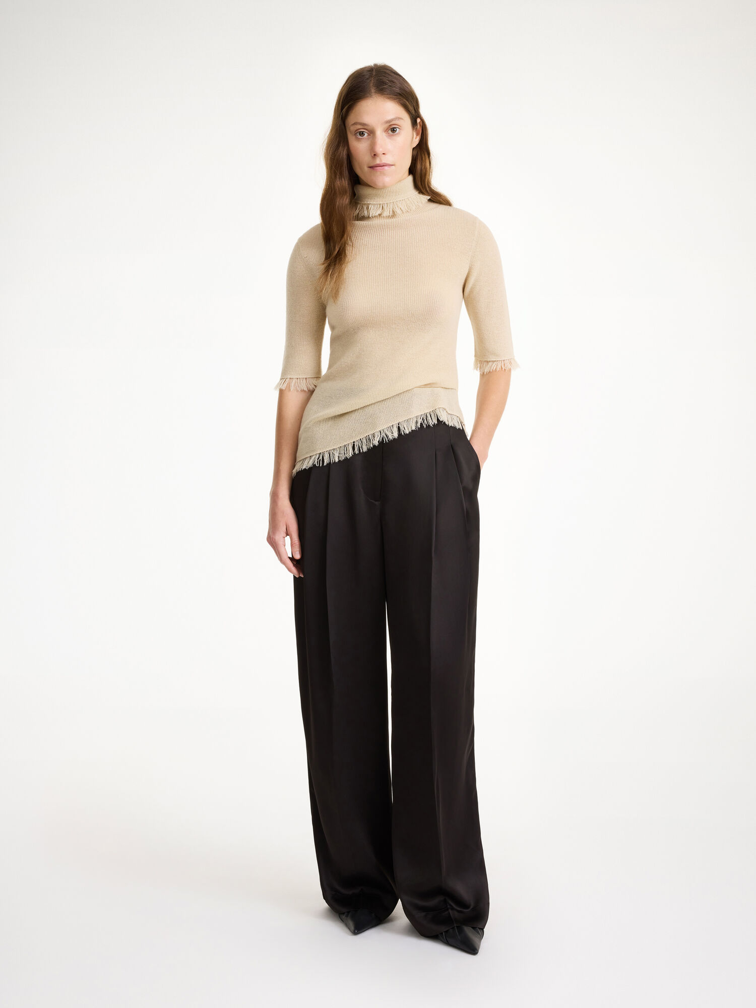 Portki By Malene Birger Cymbaria High-waisted Czarne | PL_BB20984