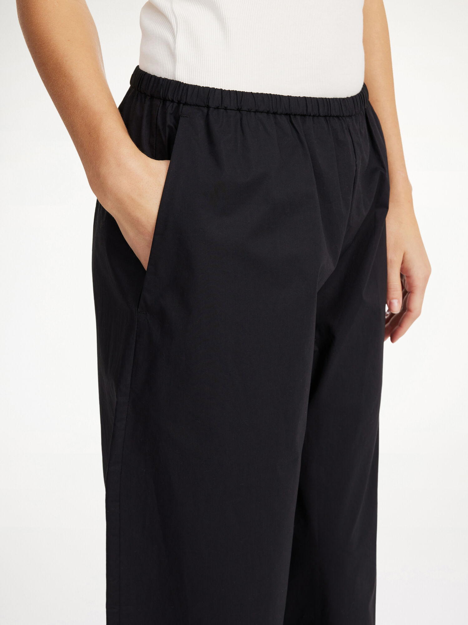 Portki By Malene Birger Luisa High-waisted Czarne | PL_BB50609