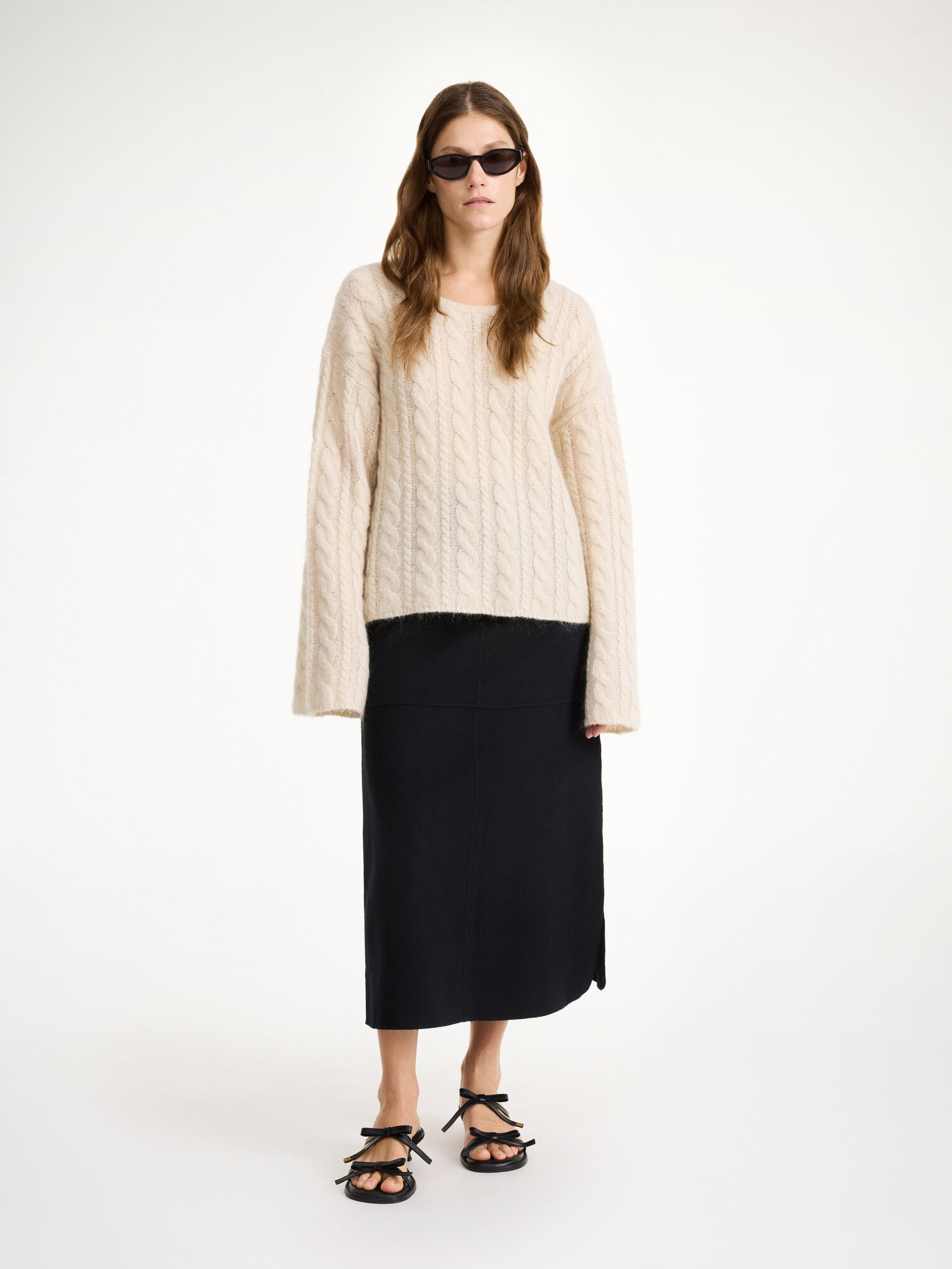 Spódnice By Malene Birger Angello Wool Midi Czarne | PL_BB16688