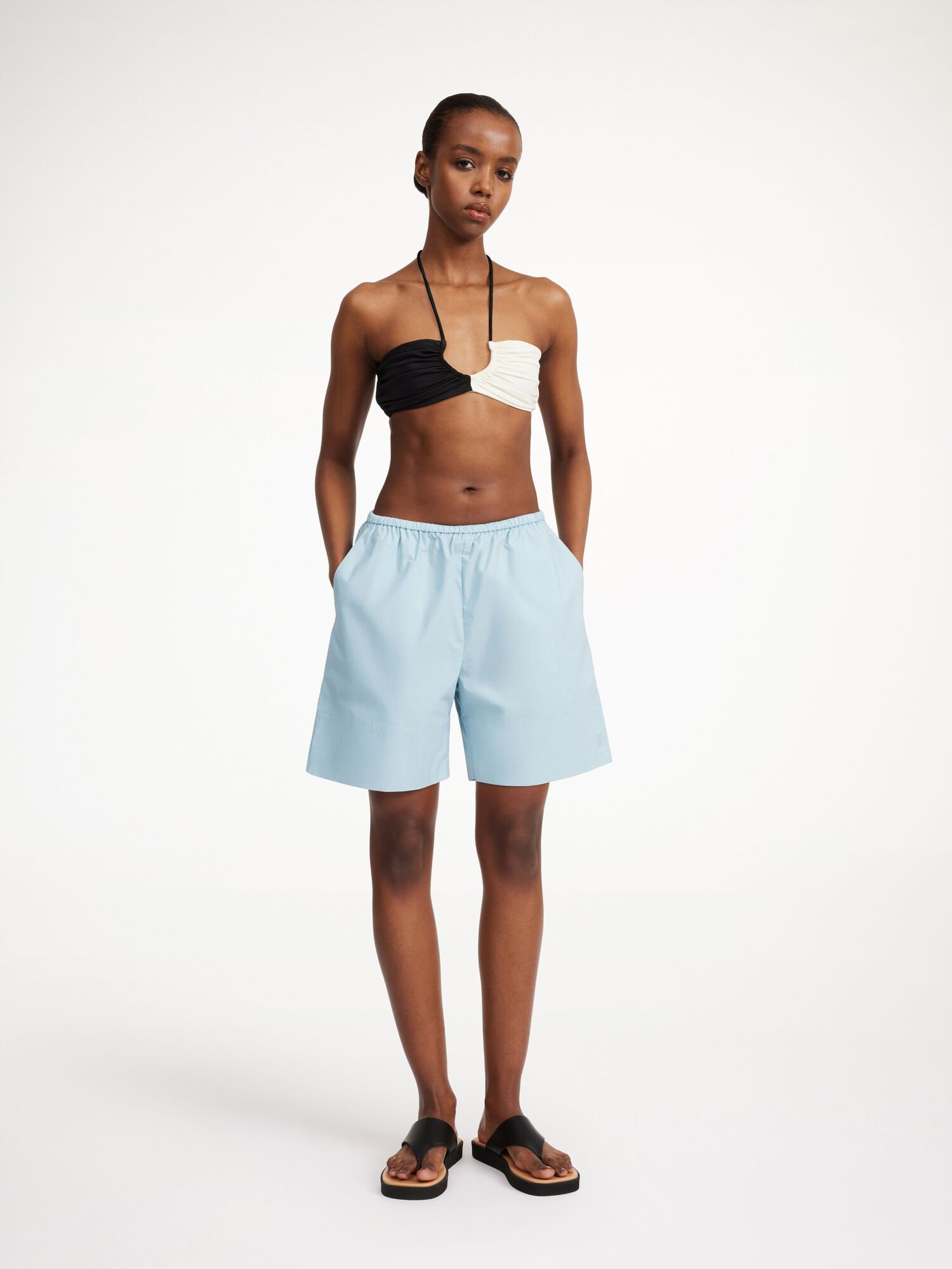 Stroje Pływackie By Malene Birger Seabay Bikini Top Paski Czarne Białe | PL_BB14819