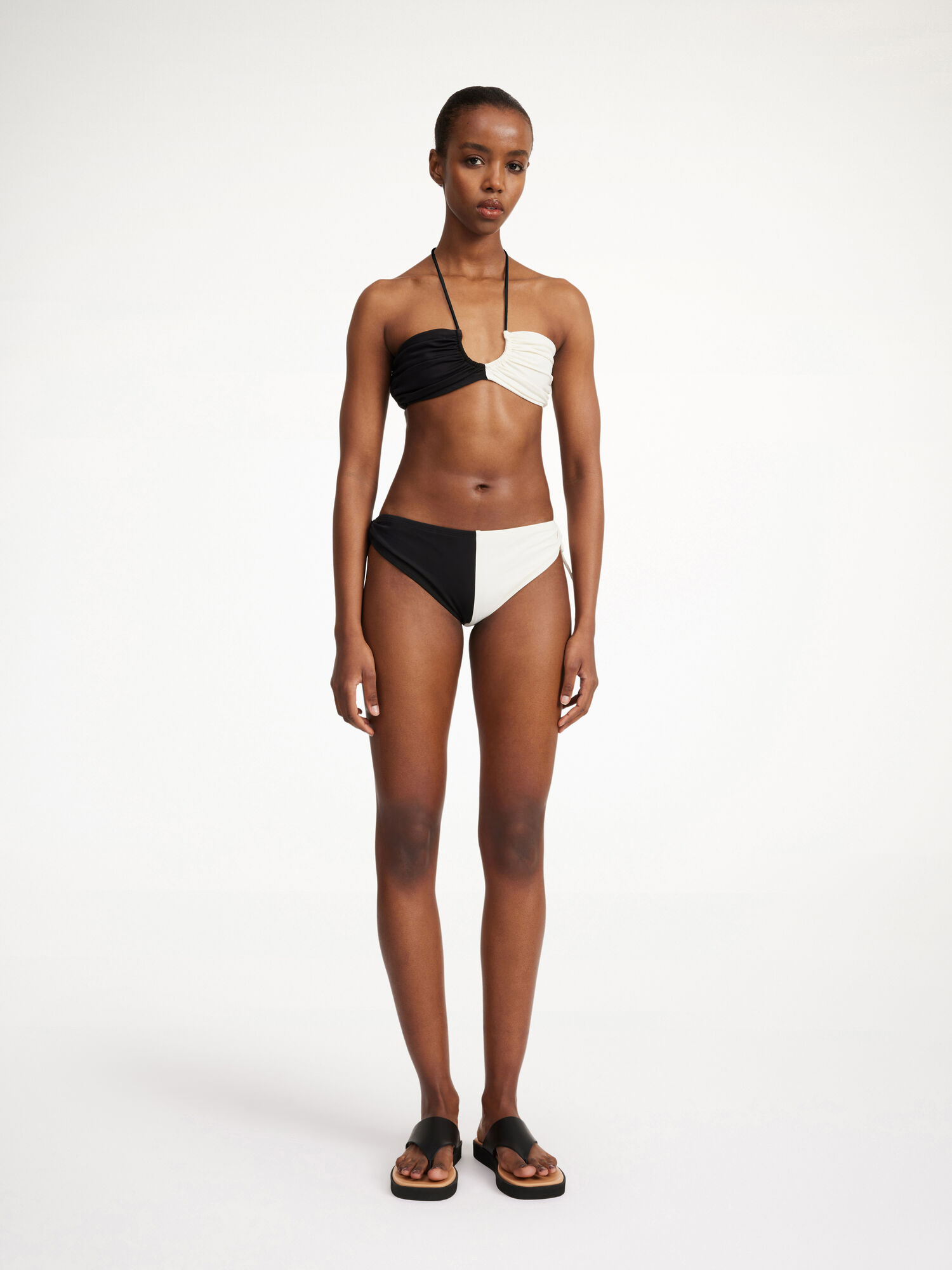 Stroje Pływackie By Malene Birger Seabay Low Bikini Bottoms Paski Czarne Białe | PL_BB61275