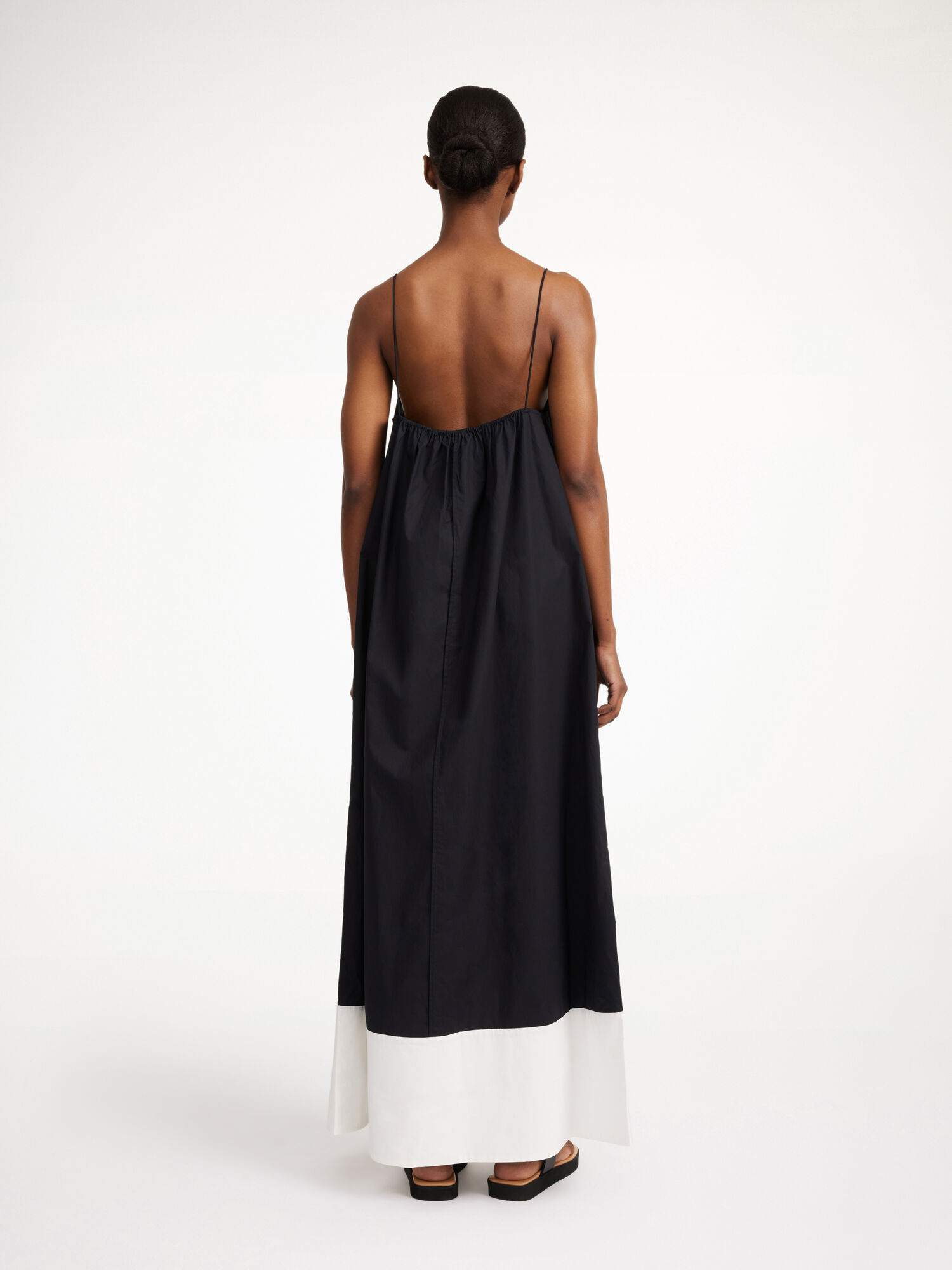 Sukienka By Malene Birger Lanney Organic Cotton Maxi Paski Czarne Białe | PL_BB58637