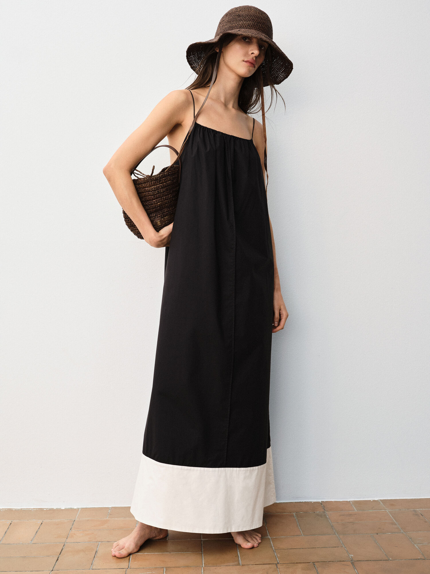 Sukienka By Malene Birger Lanney Organic Cotton Maxi Paski Czarne Białe | PL_BB58637