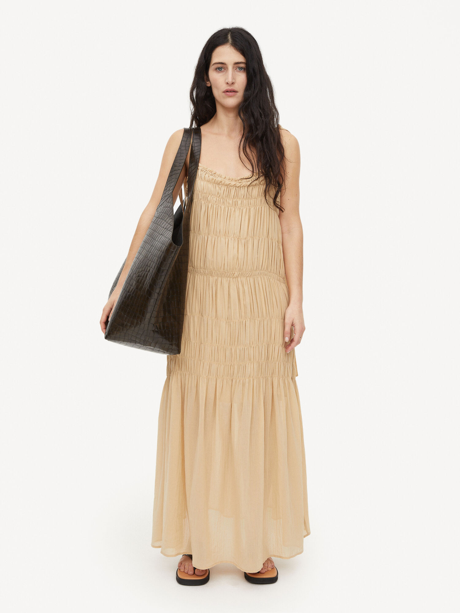 Sukienka By Malene Birger Vyra Organic Cotton Maxi Wet Sand | PL_BB31783