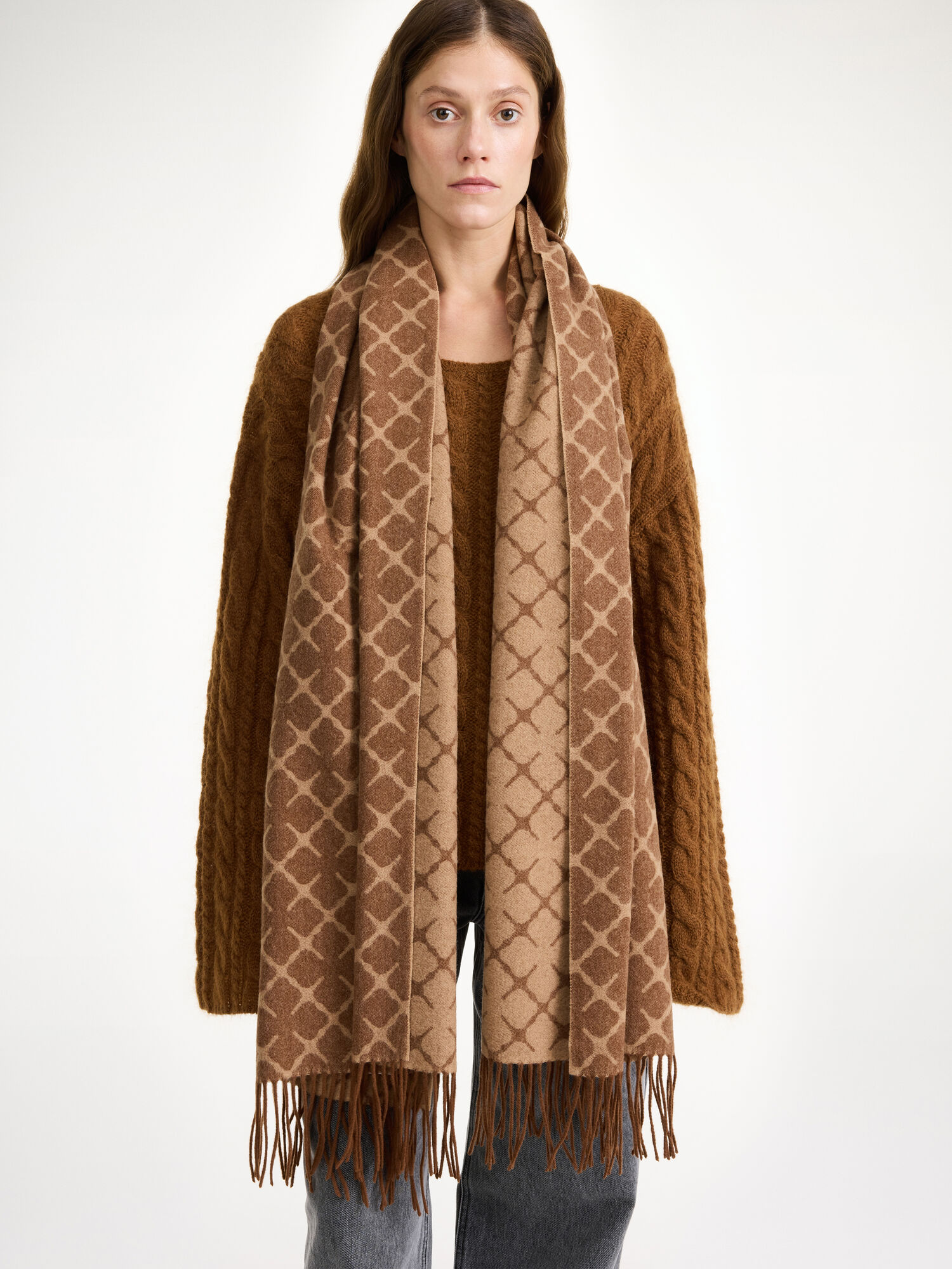 Szaliki By Malene Birger Ortega Cashmere-blend Bison | PL_BB78206