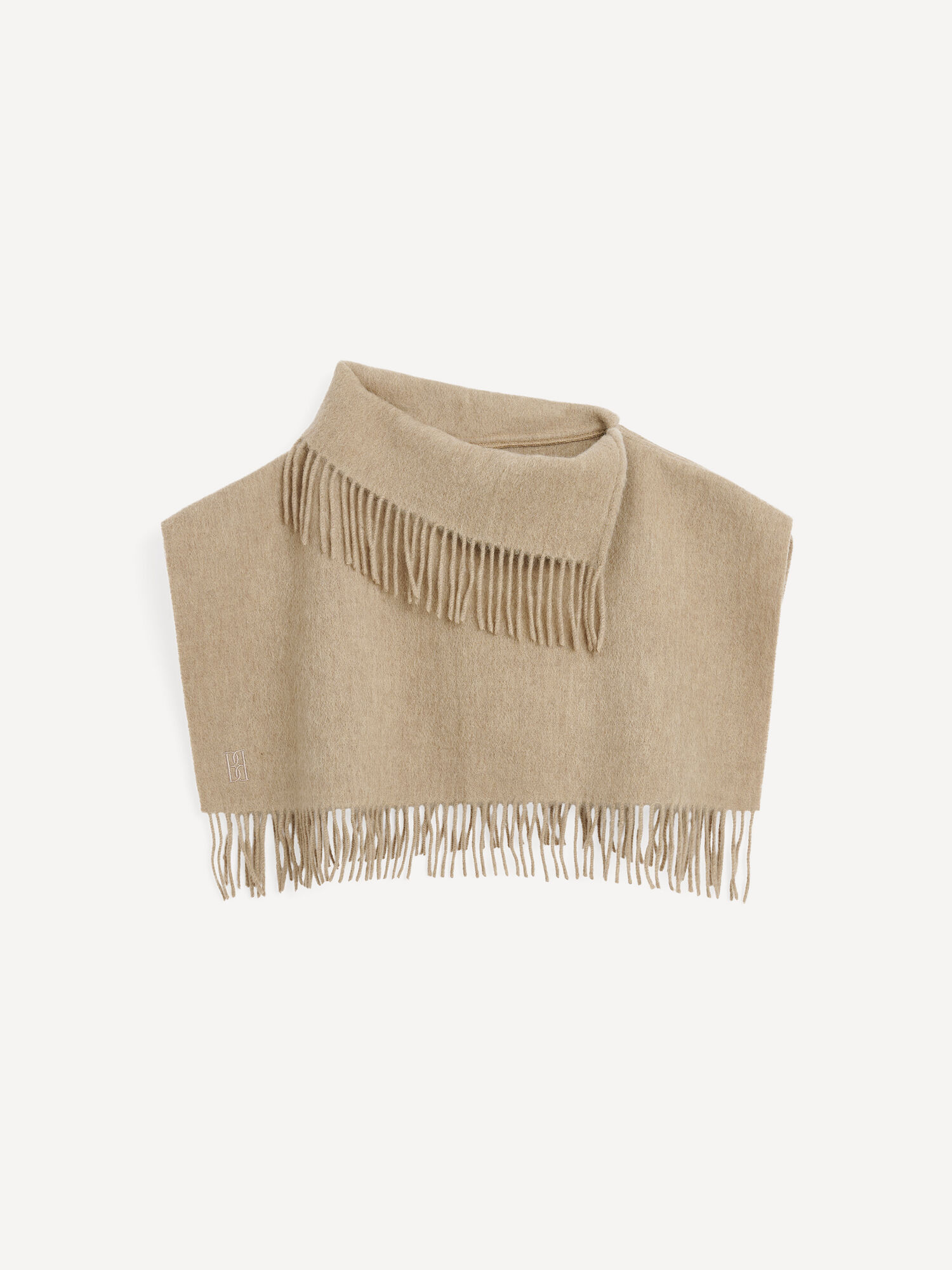 Szaliki By Malene Birger Turtla Wool Fringe Bib Szare Brązowe | PL_BB17630