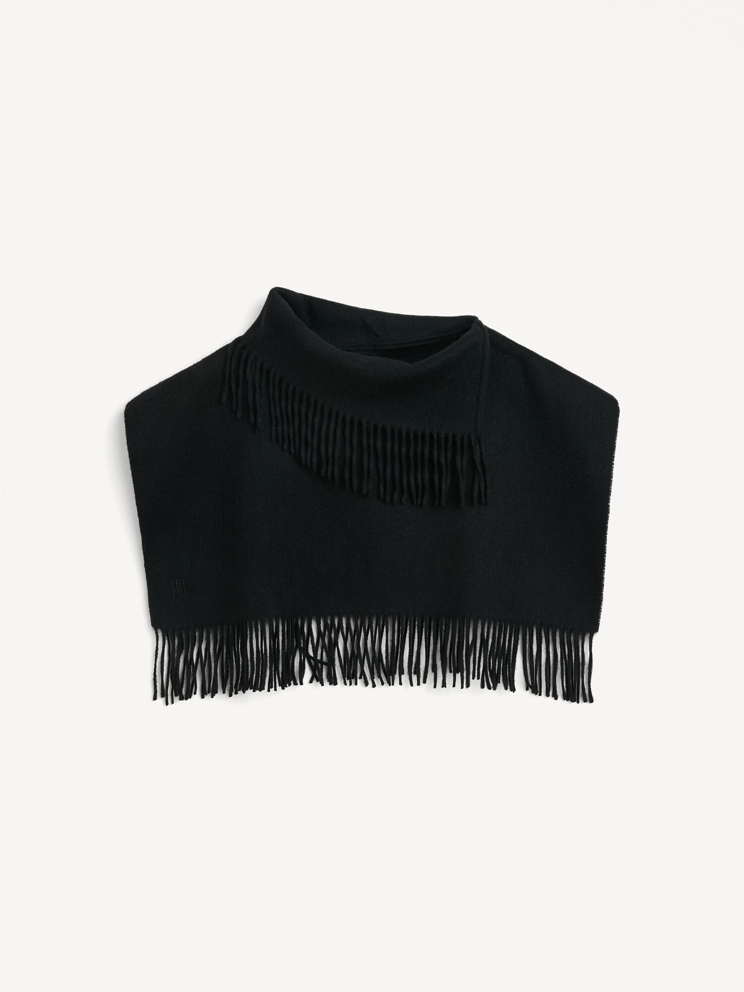 Szaliki By Malene Birger Turtla Wool Fringe Bib Czarne | PL_BB92092