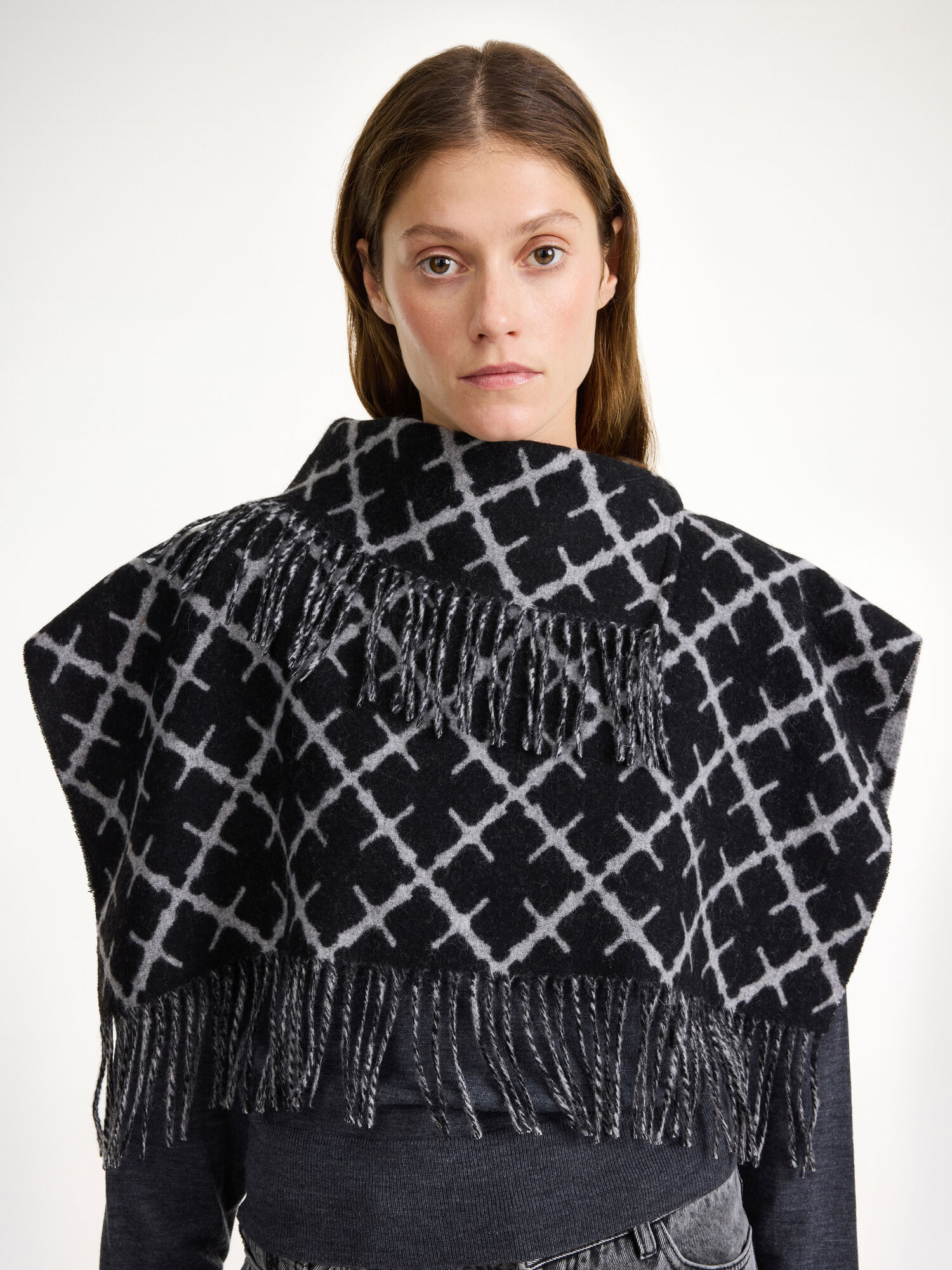 Szaliki By Malene Birger Turtlos Wool Bib Głęboka Szare | PL_BB16705