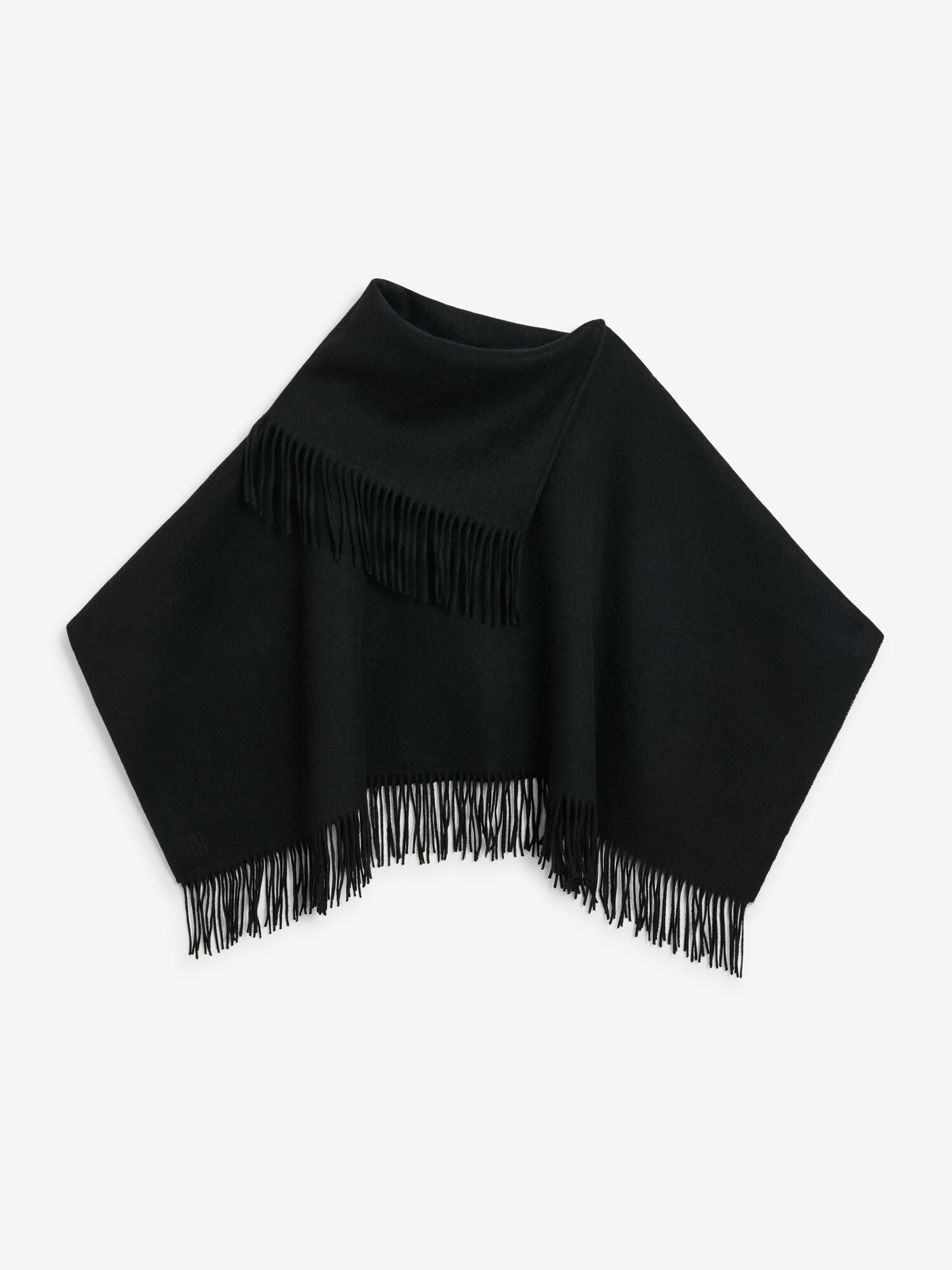 Szaliki By Malene Birger Turtma Wool Fringe Bib Czarne | PL_BB84754