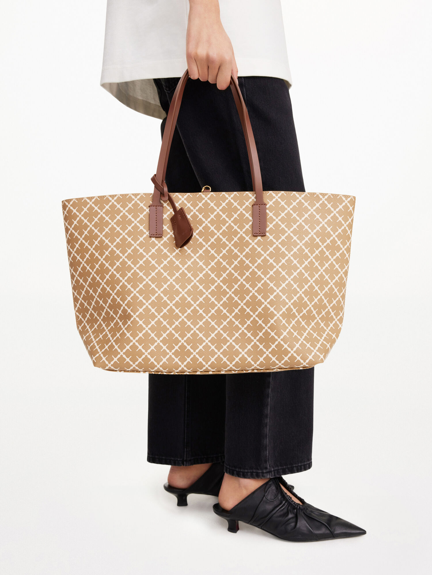 Torby By Malene Birger Abigail Printed Tote Beżowe | PL_BB58512