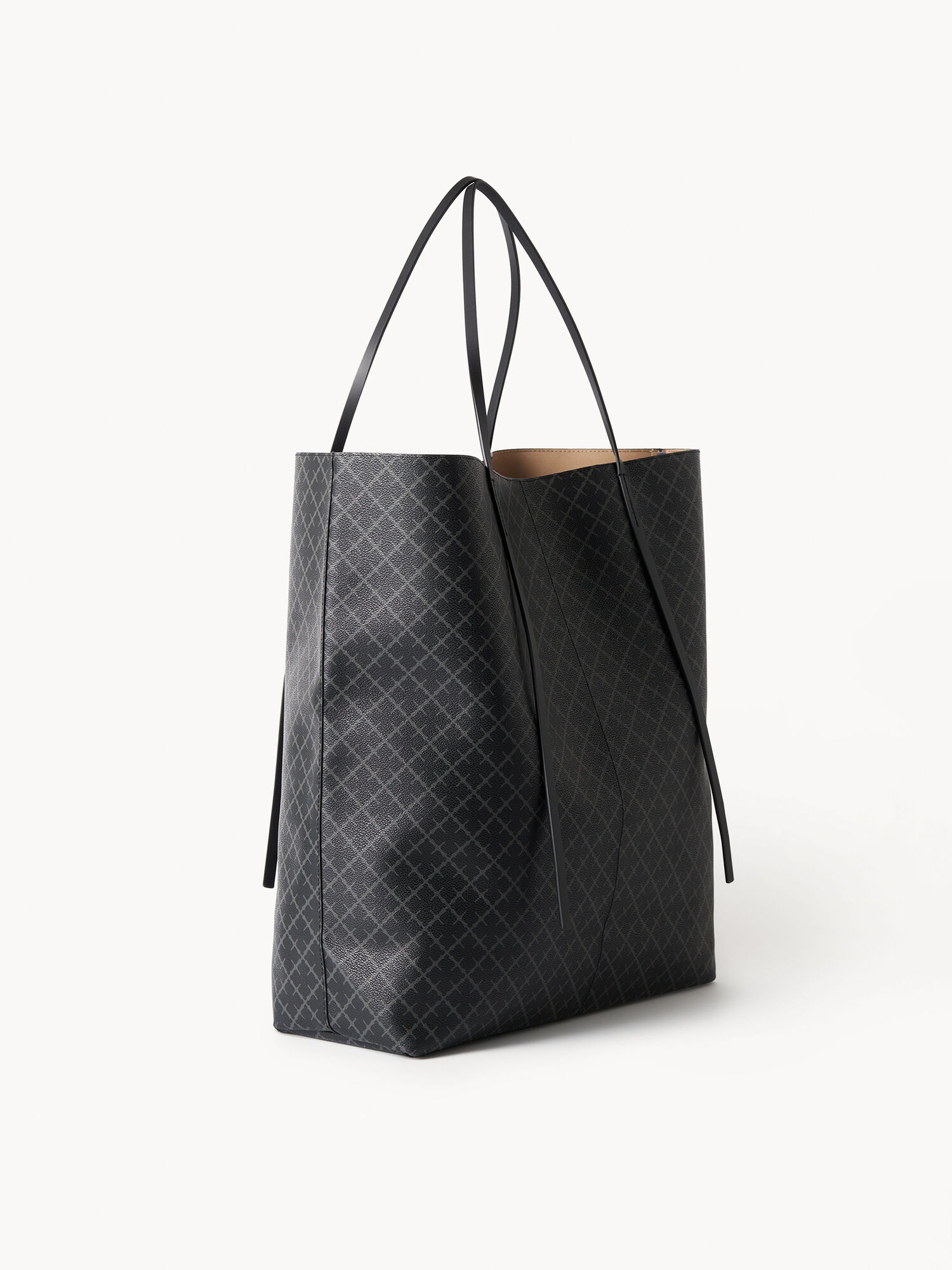 Torby By Malene Birger Abrille Printed Tote Charcoal | PL_BB60776