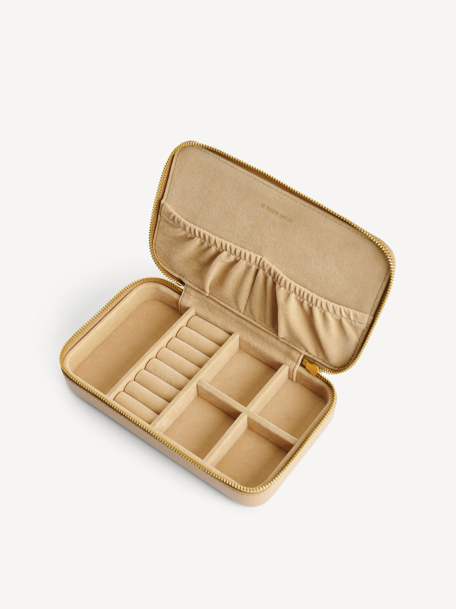 Torby kosmetyczne By Malene Birger Aya Cher Leather Jewellery Case Sand | PL_BB54839